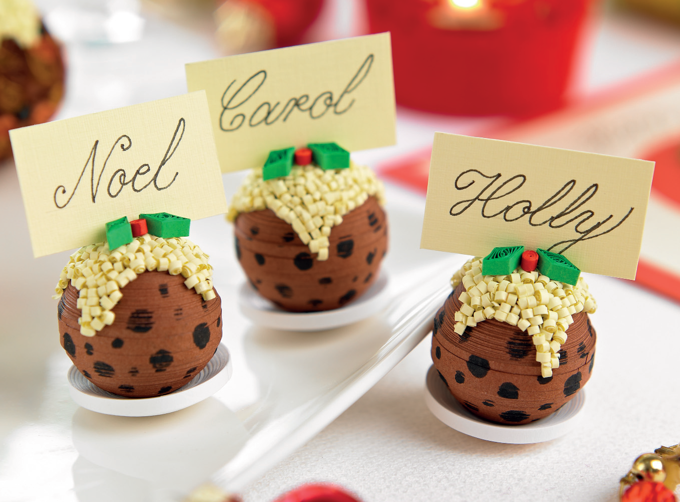 Quilled Christmas Puddings