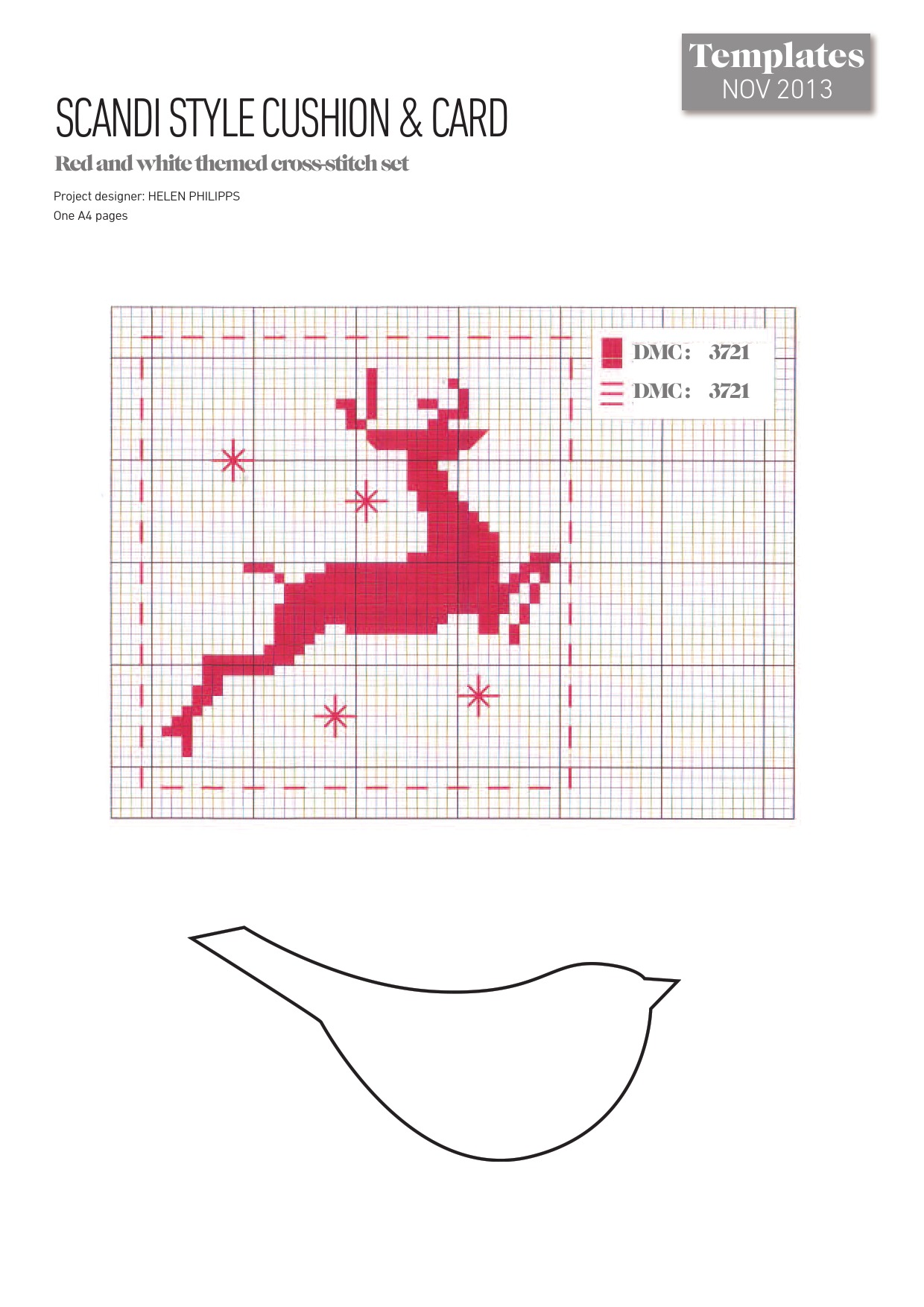 Red And White Themed Cross-Stitch Set