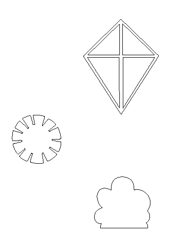 Kite, Cloud & Sunshine Shapes