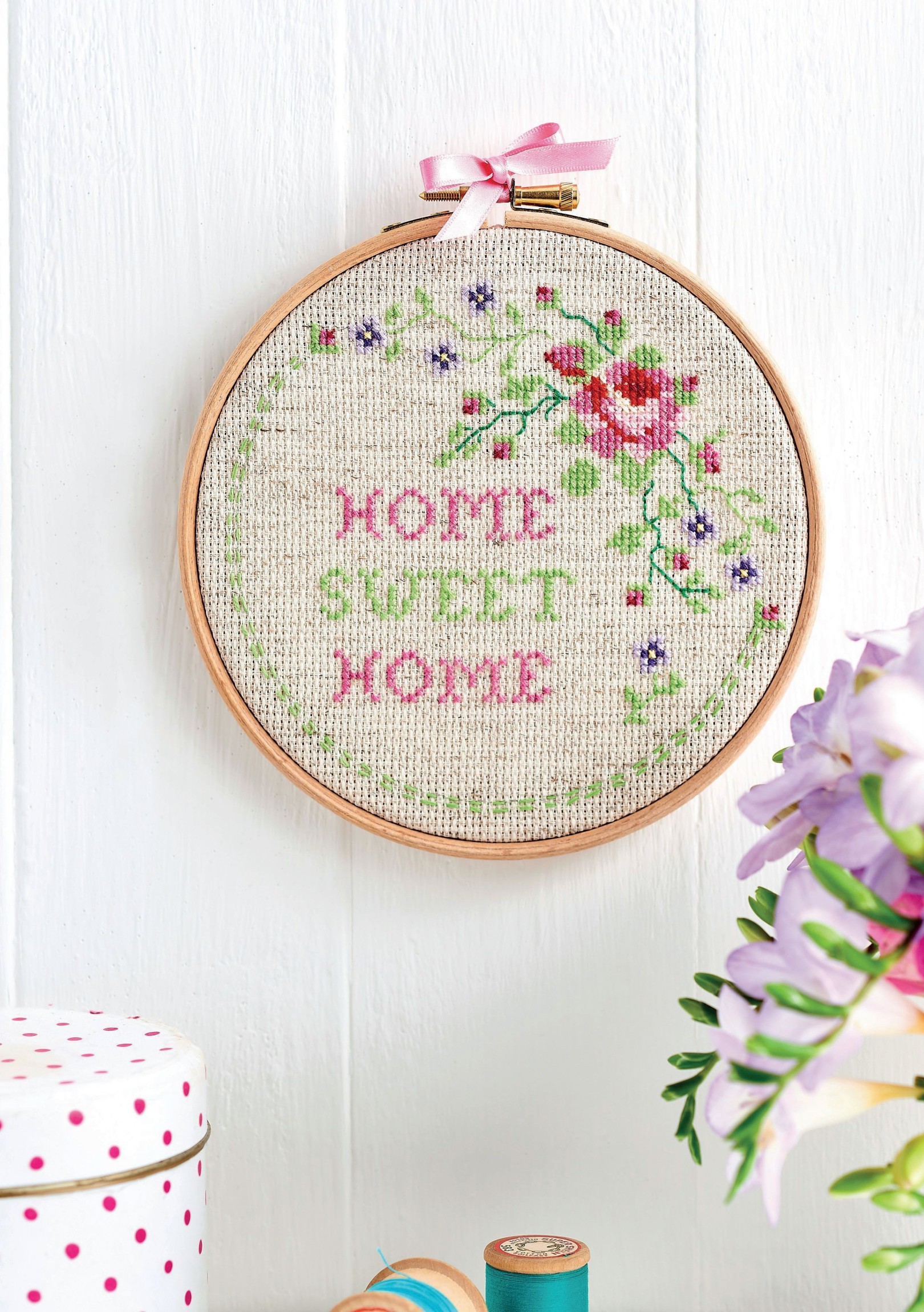 Cross-Stitch a Vintage Hoop
