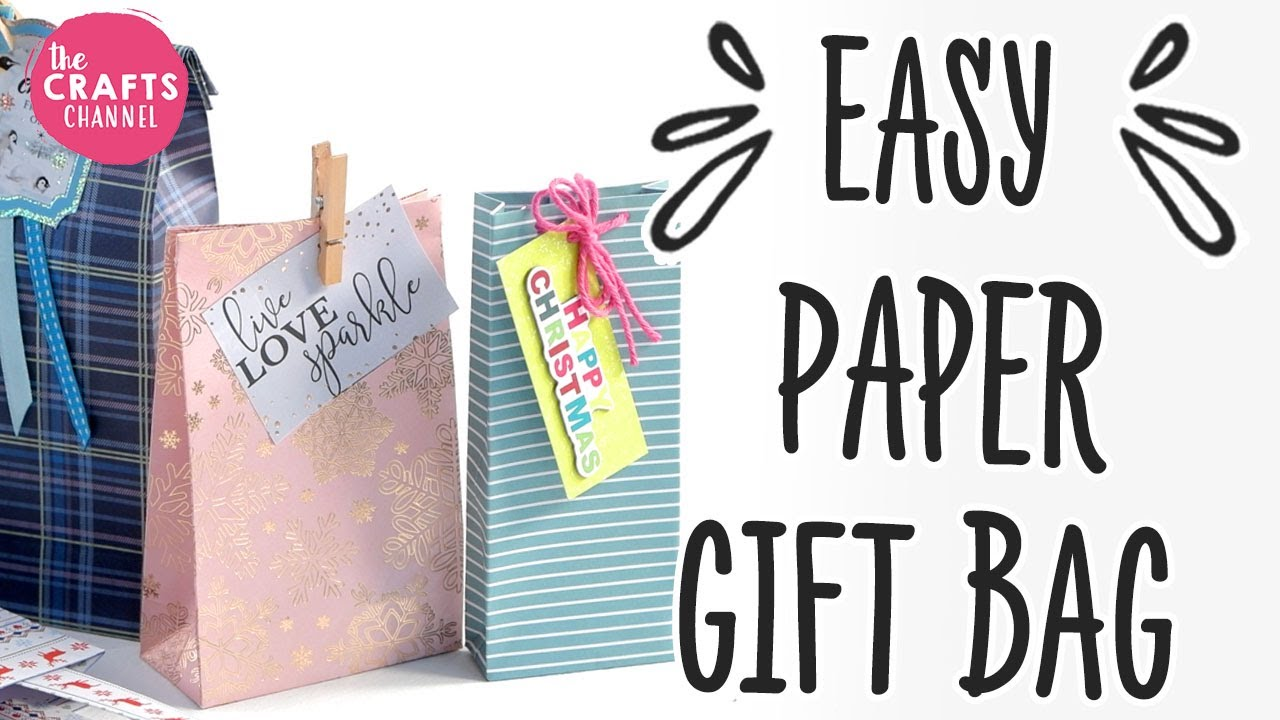 Easy Folded Christmas Gift Bag Templates